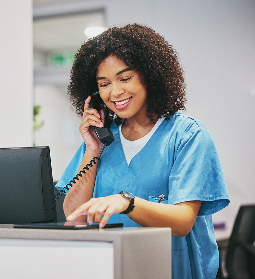 healthcare worker in an office